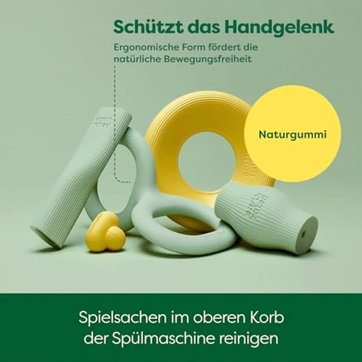 Earth Rated Ziehspielzeug, interaktives Spielzeug für Hunde und Welpen, ergonomischer Griff, Naturgummi, groß, grün – Bild 5