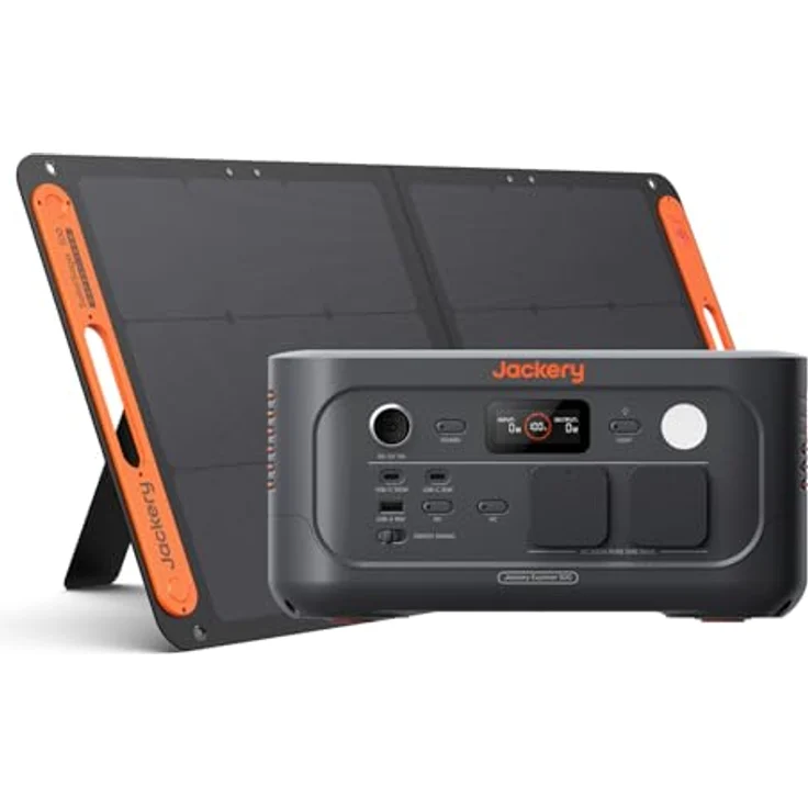 Jackery E500 V2, Tragbare Powerstation mit 100 W Solarpanel, 512 Wh, 500 W Dauerleistung, LiFePO4 Akku, 6000 Zyklen, Schnellladung 0–80 % in 52 Minuten – Bild 1