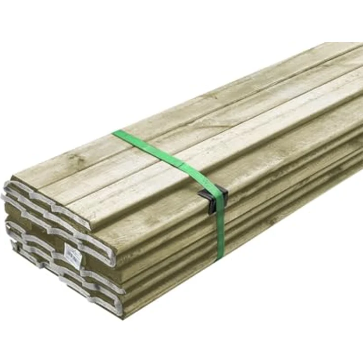 WOODTEX Rhombus Sichtschutzzaun 180x180 cm, DIY Bausatz aus Kiefer mit Pfosten und Kanthölzern für Terrasse und Balkon, Lärmschutz und Windschutz, grün – Bild 3