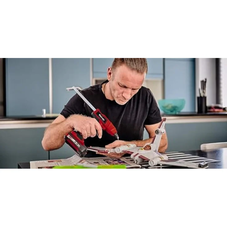 Einhell Akku-Heißklebepistole TE-CG 18 Li-Solo Power X-Change PXC (Li-Ion, 18 V, max. 170 °C, in 120 Sekunden einsatzbereit, inkl. 5 Klebestifte + Flachklebedüse, ohne Akku und Ladegerät) – Bild 5