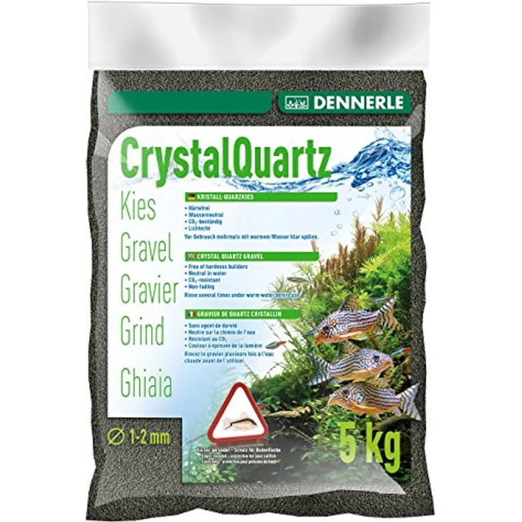 DENNERLE Kristall-Quarzkies, diamantschwarz, 5 kg, CO2-beständig, wasserneutral, Körnung 1-2 mm – Bild 1