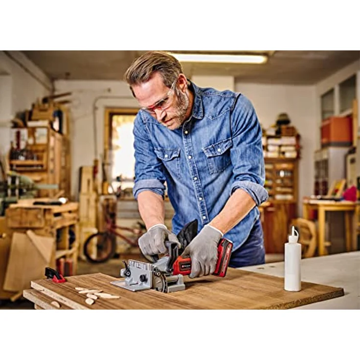 Einhell Akku-Flachdübelfräse TE-BJ 18 Li-Solo Power X-Change (18 V, Li-Ion, stufenlose Winkel-/Höheneinstellung, 6-stufige Tiefenverstellung, ohne Akku & ohne Ladegerät) – Bild 3