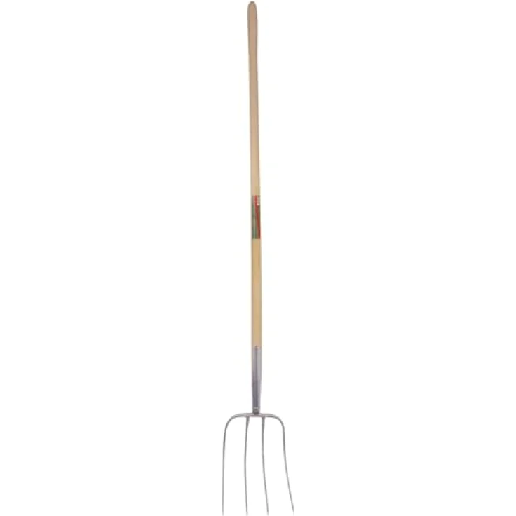 Kerbl Spatengabel Dunggabel, 4 Zinken mit gewachstem Eschenstiel (135 cm), ergonomisch und stabil aus geschmiedetem Stahl – Bild 1
