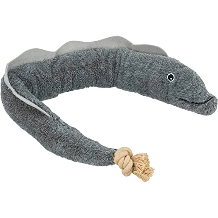 TRIXIE BE Nordic Hundespielzeug, Kuscheltier, geräuschloser Aal Karl aus Plüsch/Tau, 75 cm- 36048 – Bild 1