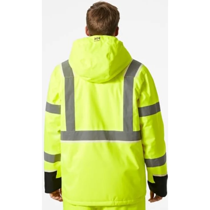 Helly Hansen workwear Arbeitsjacke Warn-Winterjacke gelb Größe XL mit abnehmbarer Kapuze und reflektierenden Details – Bild 4
