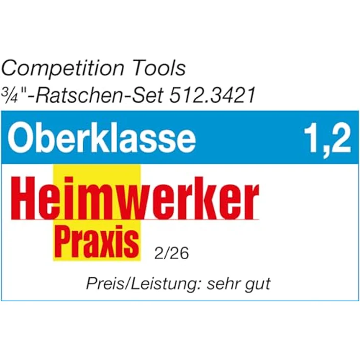 Competition 512.3421 3/4" Steckschlüssel-Satz, 21-tlg, 6-kant FlankTraction-Profil, matt satiniert, Chrom Vanadium, im stabilen Kunststoffkoffer – Bild 2