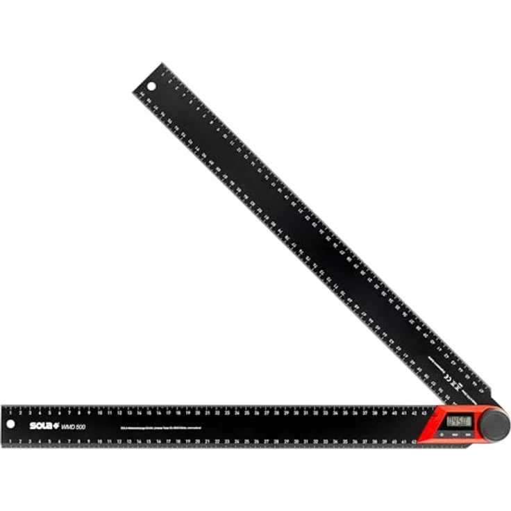 SOLA WMD 500 - Digitaler Winkelmesser - Länge 500 mm - Anschlagwinkel mit LCD Anzeige für exakte Winkelmessungen - Schreinerwinkel digital - Winkelmesser mit Lineal für Metall- und Holzbearbeitung – Bild 1