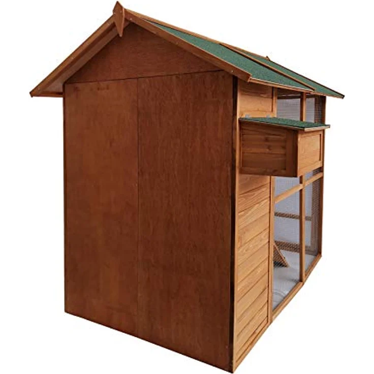 HTI-Living Hühnerstall Großes Hühnerhaus mit Freilaufgehege, für 6–8 Hühner, wetterfest und leicht zu reinigen, 191 x 160 x 170 cm – Bild 3
