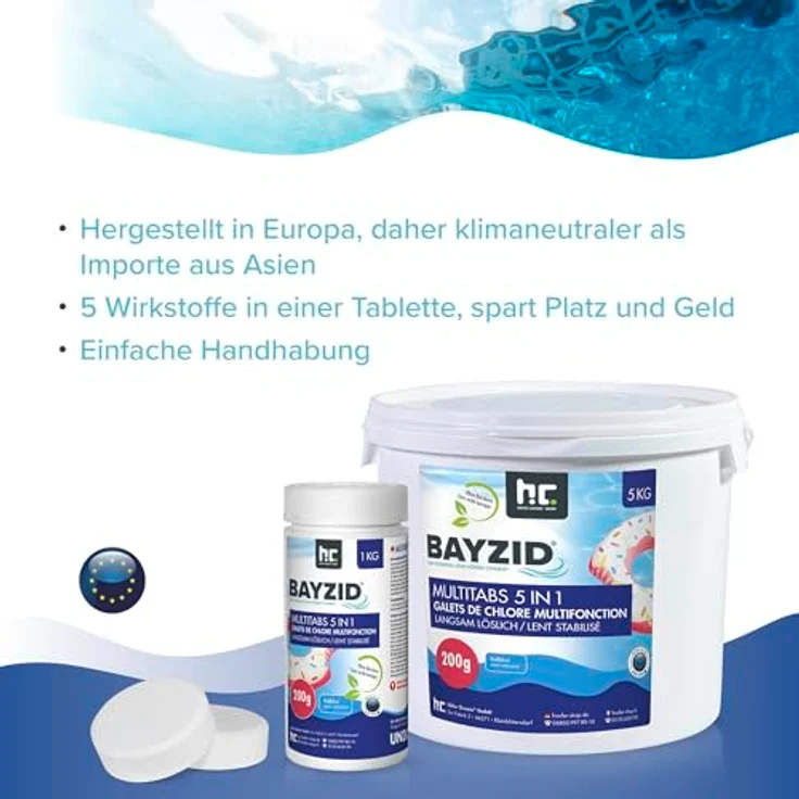 4 x 5 kg BAYZID Multitabs 200g 5in1 für Pools – Bild 6