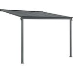 Juskys Terrassenüberdachung Borneo 3x3 m — Sonnenschutz aus Aluminium mit transparenten Doppelstegplatten — Terrassendach zur Wandmontage in Anthrazit