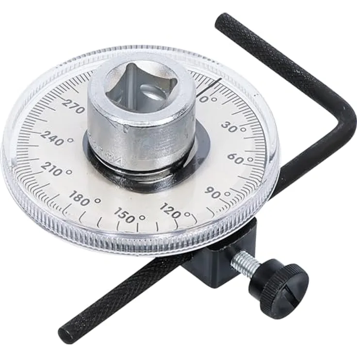 BGS technic Drehwinkel-Messgerät, Winkelmesser 0...360°, Innenvierkant 12,5 mm, 1/2" Antrieb