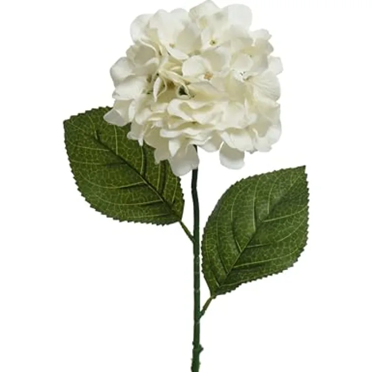 Decoris season decorations Kunstblume Hortensie mit Stiel, 66 cm, cremeweiß, ideal für Bodenvasen und kreative DIY-Projekte