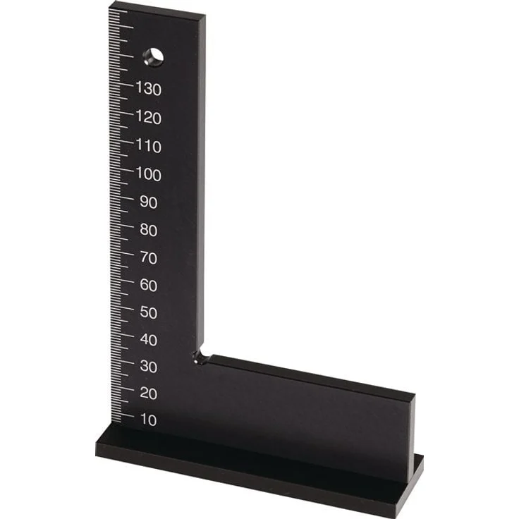 NORDWEST Winkel Schenkel-L.75x50mm m. Anschlag, Präzisionsausführung aus schwarz eloxiertem Aluminium, prüfpflichtig