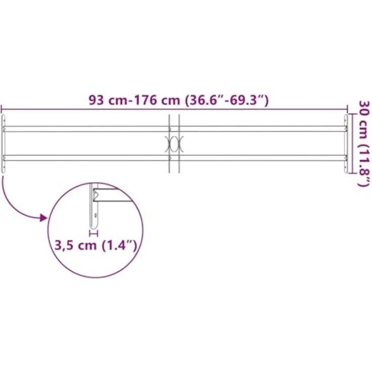vidaXL Fenstergitter Verstellbar mit 2 Querstäben 1000-1500 mm – Bild 3