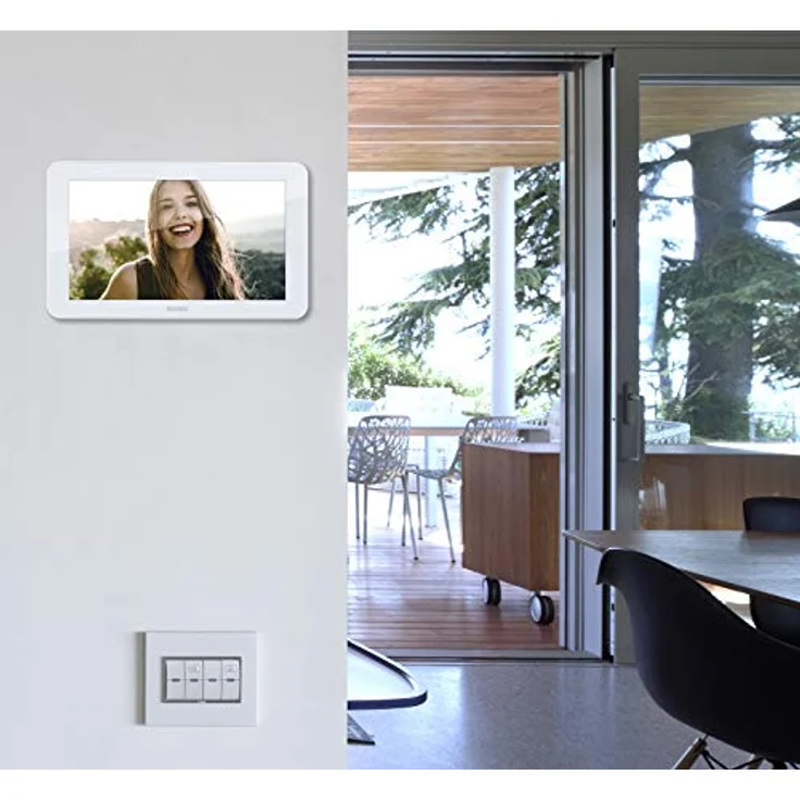 Vimar K40916 Video-Türsprechanlage, 7 Zoll (17,8 cm), Touchscreen, zweifamiliär, mit Netzteil, Grau – Bild 3