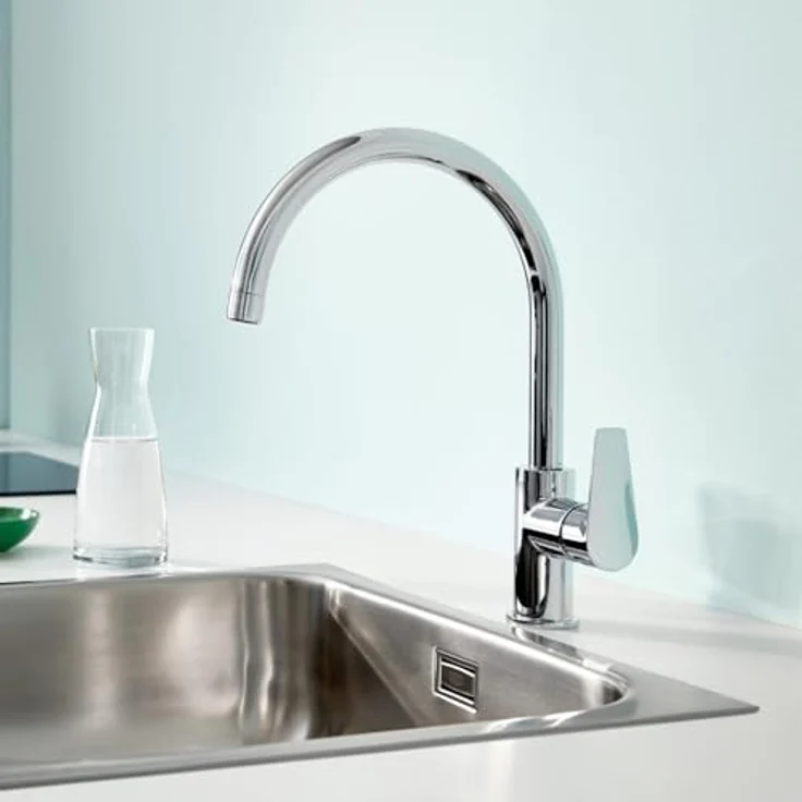 Grohe Küchenarmatur GROHE Start Edge Einhebelmischer mit hohem Auslauf und 360° Schwenkbereich, chrom – Bild 8