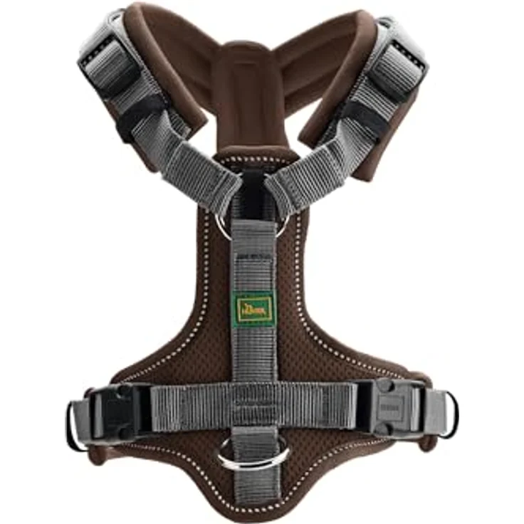 Hunter Tierbedarf Hunde-Geschirr Maldon Up mit Griff braun/grau, 4-fach verstellbar, reflektierendes Material – Bild 3