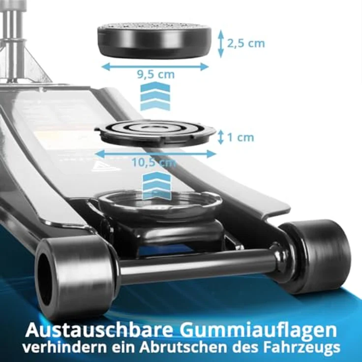 STAHLWERK Wagenheber WHB-73 ST, hydraulischer Rangierwagenheber mit 3 t Tragkraft, 73-500 mm Hubbereich, gummierte Silent-Rollen, schwarz – Bild 8