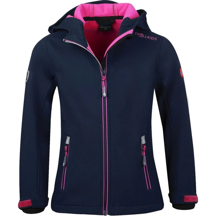 TROLLKIDS Softshelljacke Trollfjord Wasserabweisend für Mädchen, winddicht, flexibel-elastisch, flauschig warm - Blau – Bild 1