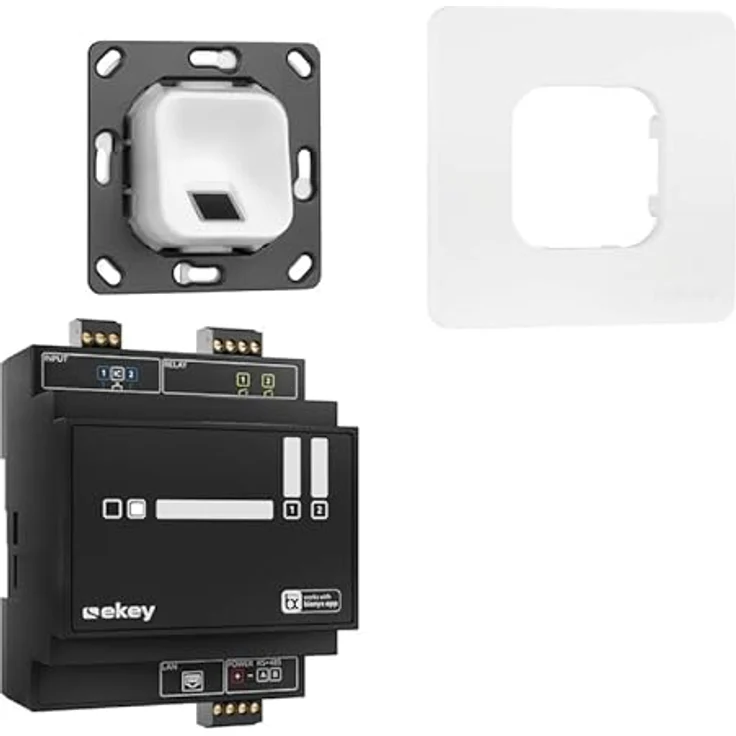 EKEY 203701 xLine Fingerprintset, Biometrische Zutrittslösung mit weißem Fingerprint und Kunststoffrahmen, Unterputzmontage, 0,4 W, 12-24 V, erweiterbar für bis zu 100 Benutzer – Bild 2