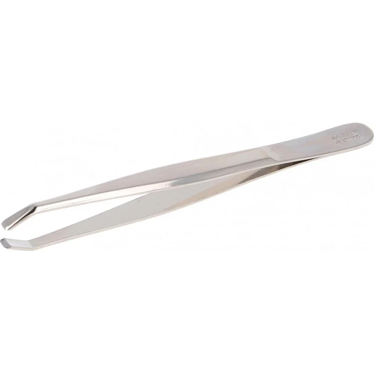 Parsa Beauty Profi Pinzette Solingen, gekröpft, mit handgeschliffenen Greifflächen, silber