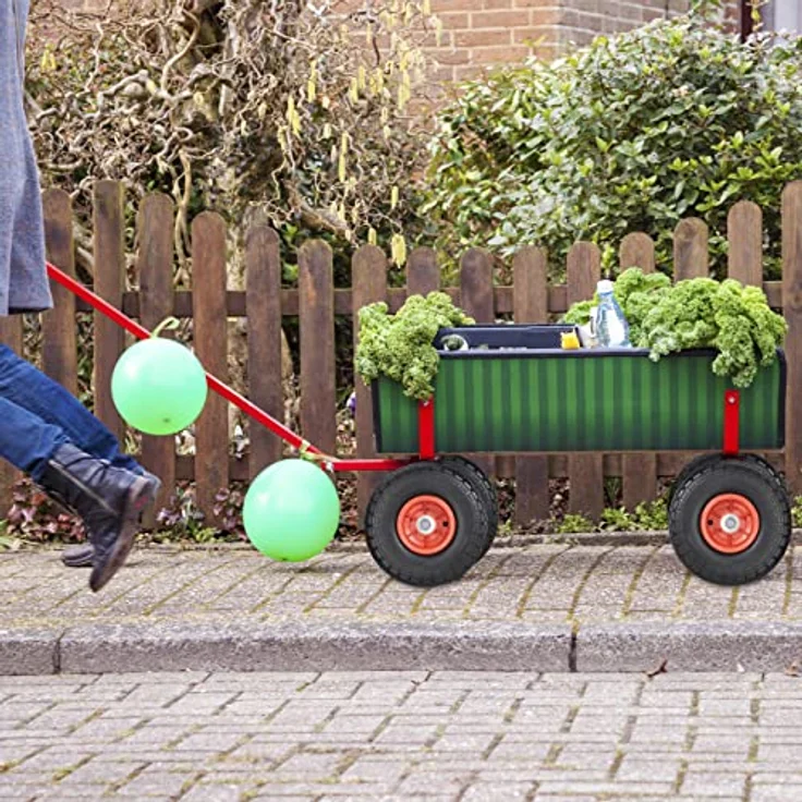 Relaxdays 2X Sackkarrenrad, pannensichere Vollgummireifen, 4.1/3.5-4", 16 mm Achse, bis 150 kg, 260x85 mm, schwarz-rot – Bild 5