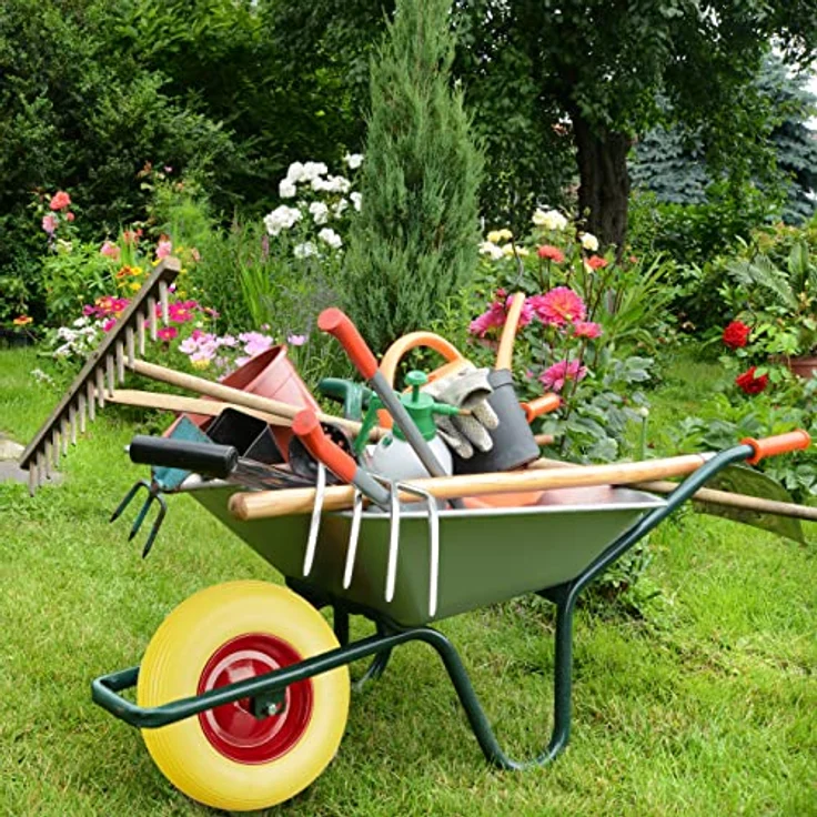 Schubkarrenrad Vollgummi mit Achse, 4.80 4.00-8 Gummirad, pannensicher, 100 kg Tragkraft Ersatzrad, schwarz – Bild 4