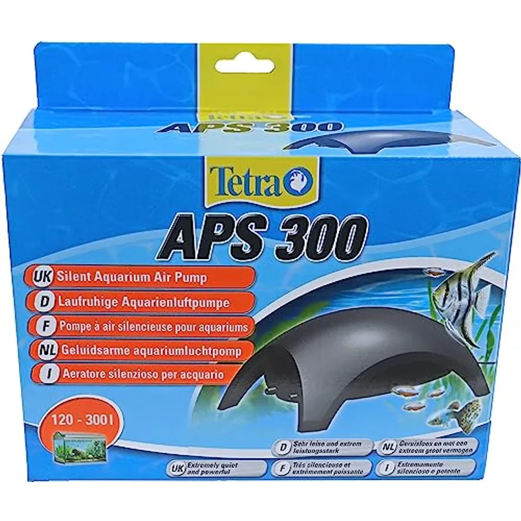 Tetra APS 300 Aquarium Luftpumpe - leise Membran-Pumpe für Aquarien von 120-300 L, schwarz