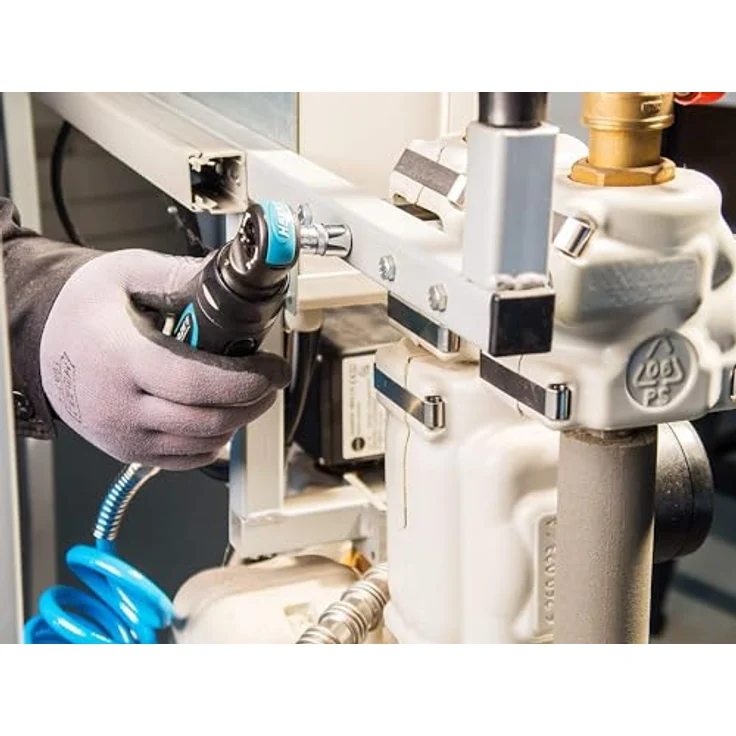 Hazet 9020P-2 Druckluft-Umschaltknarre 1/4" (6.3 mm), 360° verstellbarer Luftausgang, kälteisolierender Handgriff, max. Drehmoment 60 Nm, Betriebsdruck 6.3 bar – Bild 9