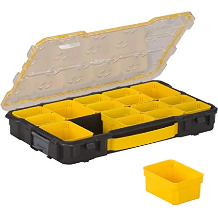 Stanley FatMax Profi-Organizer 2-3 - Zubehörbox (zum Verstauen und Transportieren von Kleinteilen und Zubehör, transparent, kratz-und schlagfest, stapelbar durch Seitenverriegelungssystem) FMST1-75779 – Bild 4