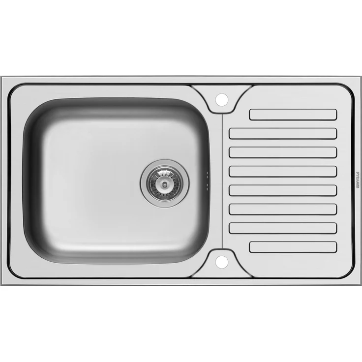 Pyramis 1-Becken Spüle DORIAN (86×50) 1B 1D aus Edelstahl, hygienisch und hitzebeständig, inkl. Montagematerial, silber