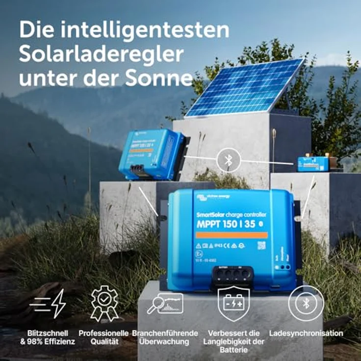 Victron Energy SmartSolar MPPT 150V 35 Amp 12/24/36/48-Volt Solar Laderegler (Bluetooth) - Effiziente Energiegewinnung und Fernsteuerung über Bluetooth – Bild 2