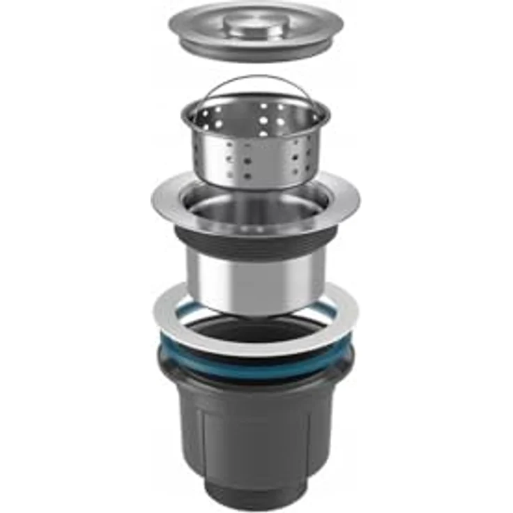 QLS Spülbecken SANTA, Edelstahl Unterbau, 74x44 cm mit Siphon INOX, gebürstete Satin-Optik, hitzebeständig – Bild 4