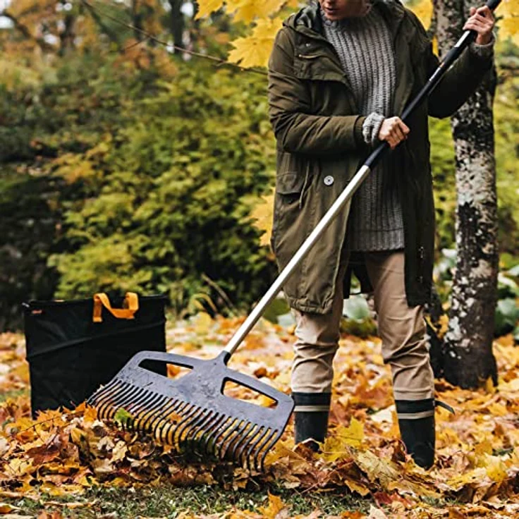 Fiskars Xact Ergonomic Laubbesen XXL Besen, Rechen, schwarz, Aluminium, 63cm – Bild 4