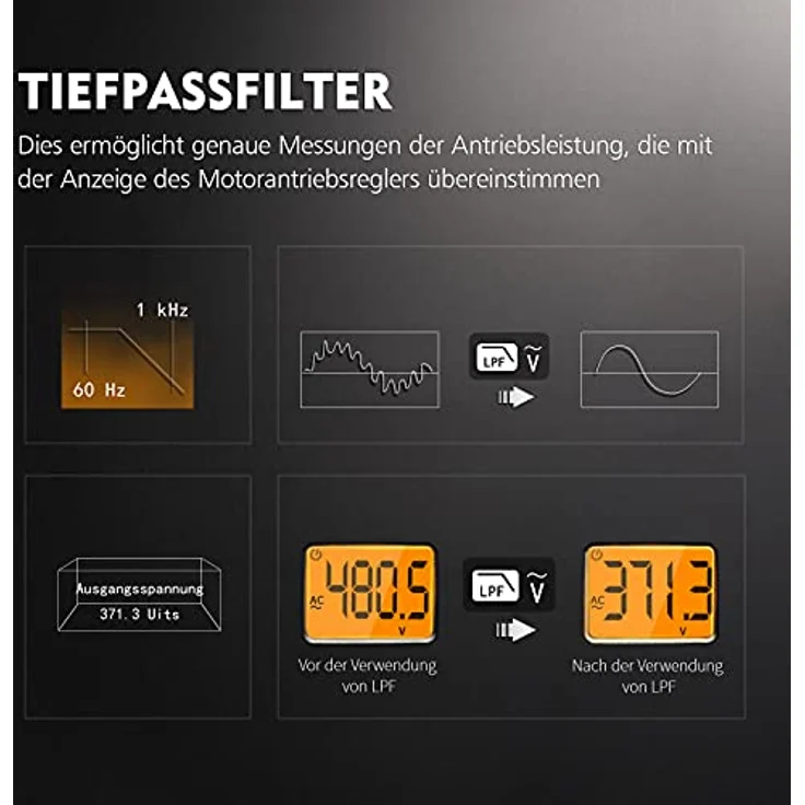 KAIWEETS HT206D Stromzange, Zangenmultimeter True-RMS 6000 Counts, AC/DC Strommessgerät bis 600A, Spannungsmessbereich bis 600V, mit ZERO-Funktion und NCV – Bild 4