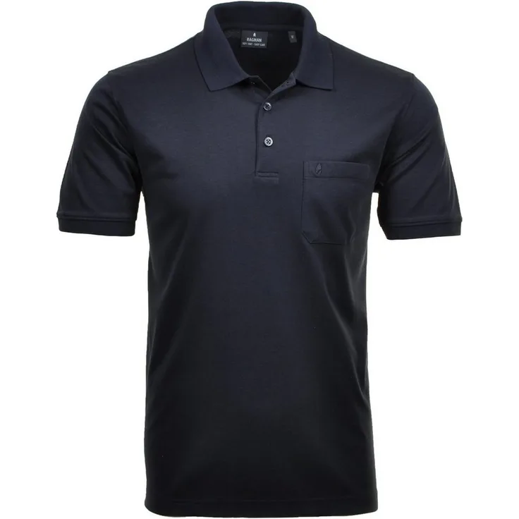 RAGMAN Poloshirt, klassischer Freizeit-Look, Logostickerei, weiches Material - blau