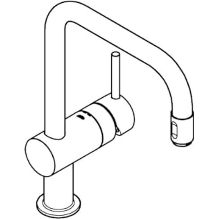 Grohe Küchenarmatur Minta, U-Auslauf, herausziehbarer Mousseur, chrom, 360° schwenkbar – Bild 3