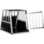 Petstuff Hundetransportbox schräge Frontseite und Rückwand 75°, Aluminium, robust, verschließbar, Größenwahl