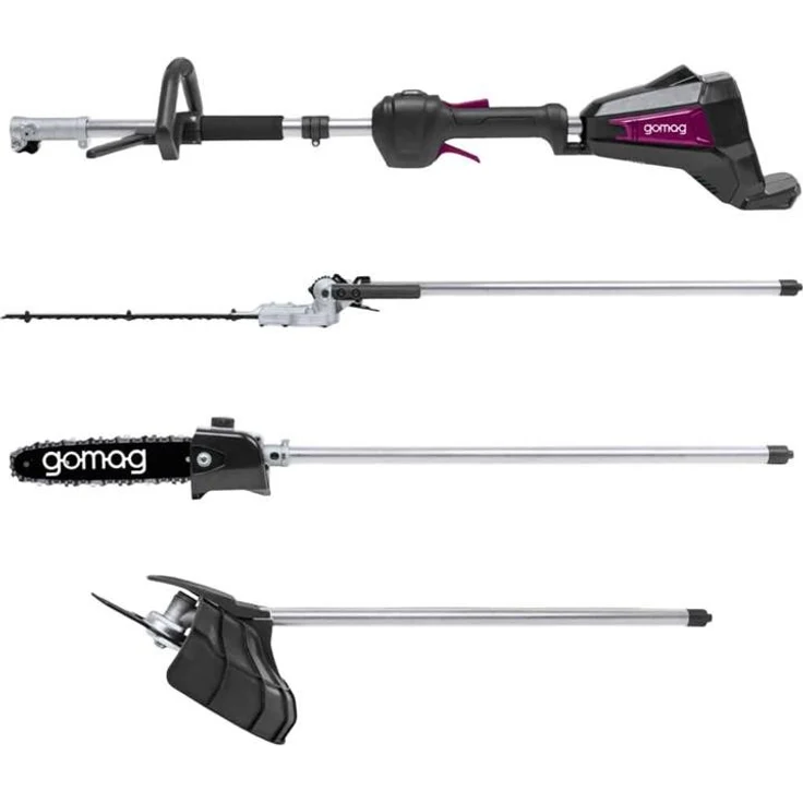 Gomag Garten-Multifunktionsgerät GO-GMG400BL, 4-in-1 Rasentrimmer, Heckenschere und Hochentaster, Solo-Version, 20V, bürstenloser Motor