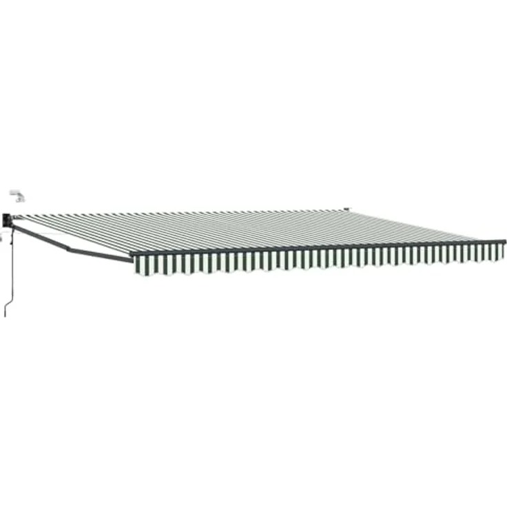 vidaXL Elektrische ausziehbare Markise mit LED und Wettersensor, Grün und Weiß, 4,5 × 3 m – Bild 1