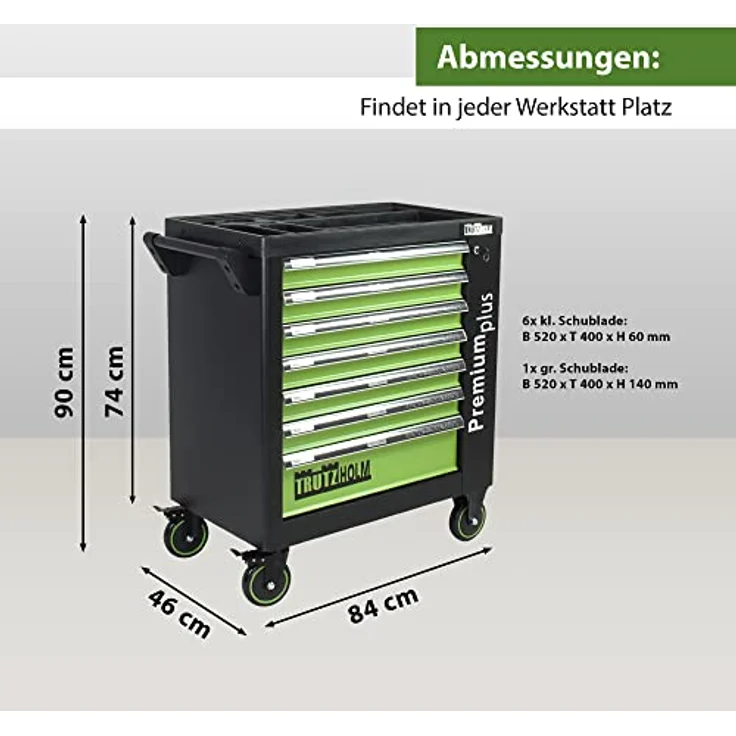 TrutzHolm Werkstattwagen Premium XXL leer Werkzeugwagen robust & vielseitig einsetzbar – Bild 3
