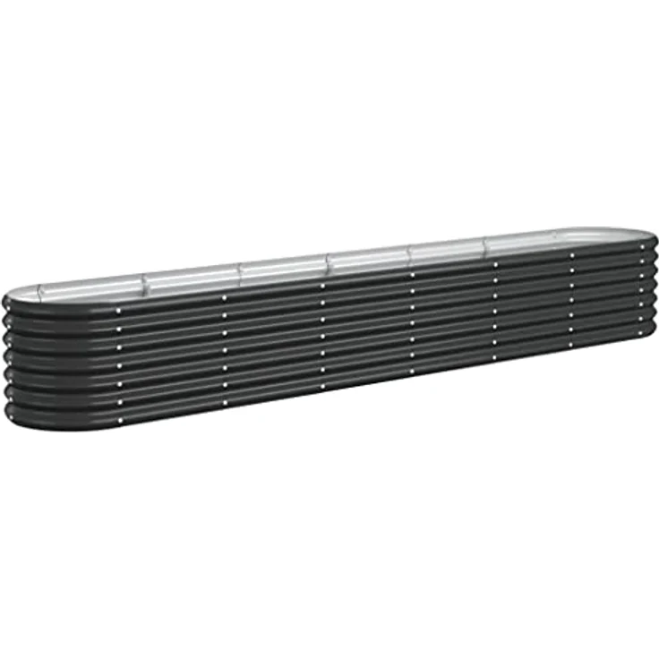 vidaXL Hochbeet, Wetterfestes Hochbeet für Garten Balkon Terrasse, Kräuterhochbeet zum Selber Bauen, Pflanzkasten aus Metall, Pulverbeschichteter Stahl Anthrazit – Bild 1