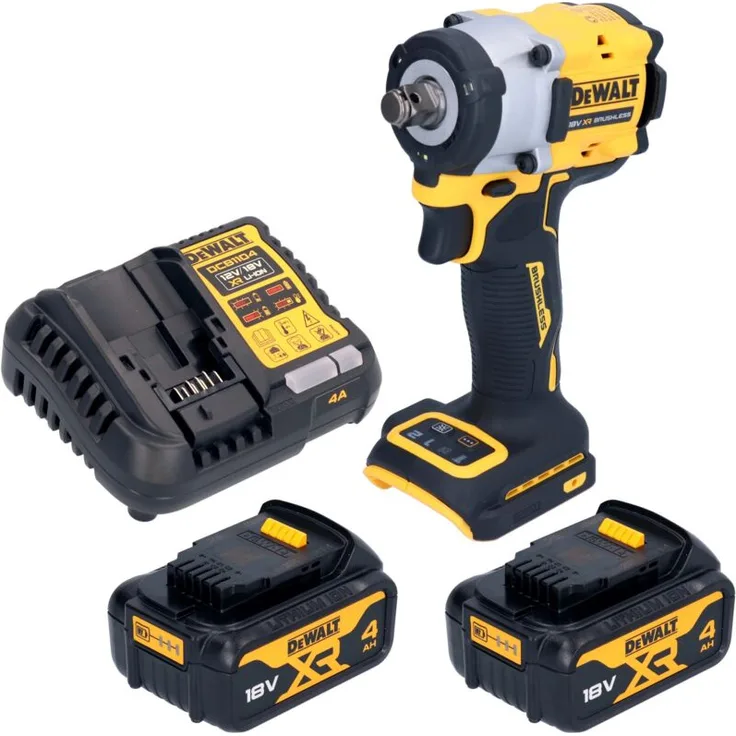 DeWalt DCF 921 M2 Akku Schlagschrauber, 18 V Brushless mit 400 Nm, 1/2" Außenvierkant, inkl. 2x 4,0 Ah Akku und Ladegerät