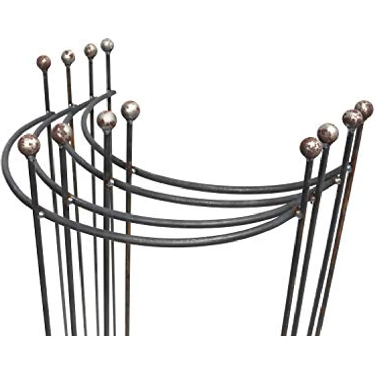 Hirsch Terracotta 4 x Staudenhalter halbrund stabil Breite 45cm Höhe 90cm Vollmaterial Rankhilfe mit Kugel Pflanzstütze Rankgitter – Bild 1