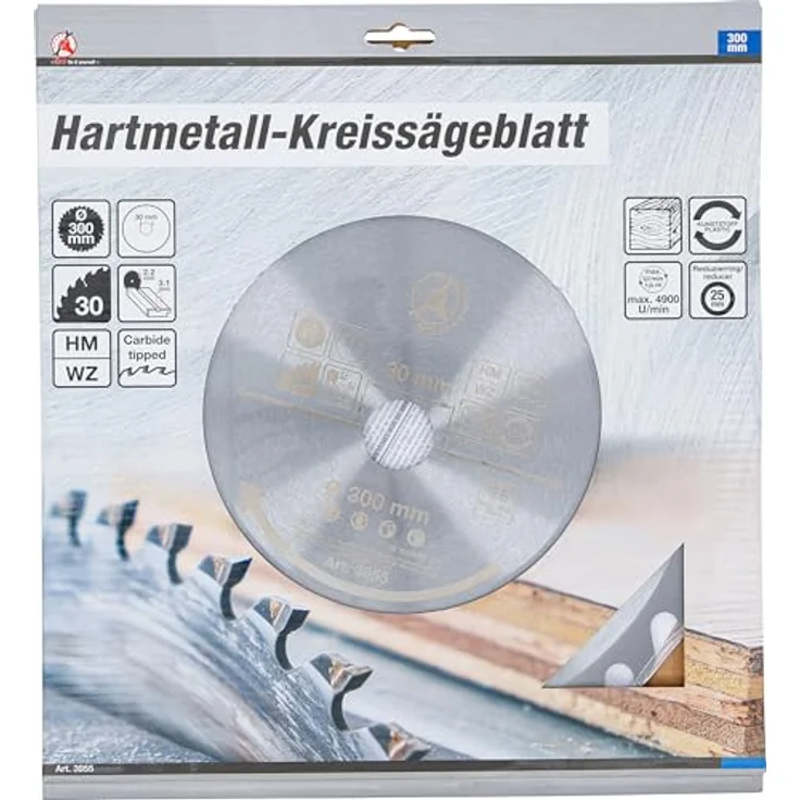 Kraftmann 3955 | Hartmetall-Kreissägeblatt | Ø 300 x 30 x 3,2 mm | 30 Zähne – Bild 4
