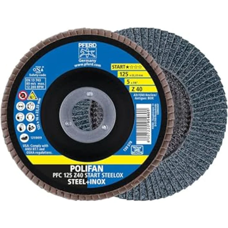  Durchmesser 125mm POLIFAN-Fächerscheibe 10er Pack Korn 40 VPE: 10 – Bild 2