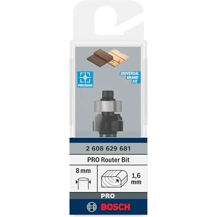 Bosch Hausgeräte Abrundfräser PRO 1.6x15.9x7.9x8mm, präziser Fräser mit hochwertigen Carbide-Zähnen für Holzarbeiten, Model 2608629681 – Bild 2