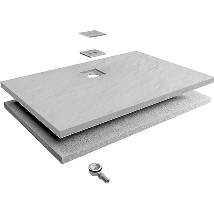 Schulte Duschwanne, Mineralguss, rechteckig, 140 x 90 x 4 cm, grau – Bild 3