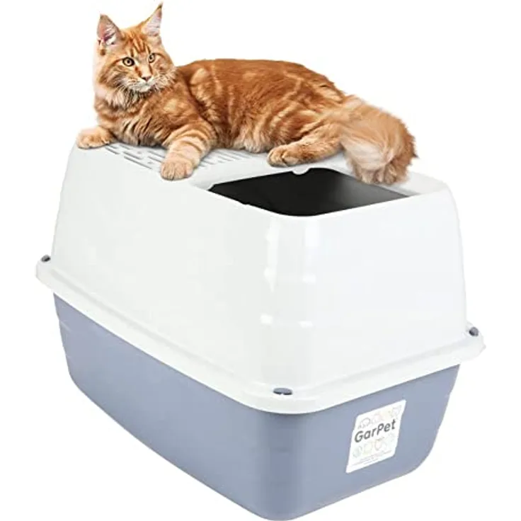 GarPet Hop-In Katzenklo Katzentoilette Top Entry Jump-In XXL Haubentoilette Einstieg Oben Katzen WC Klo