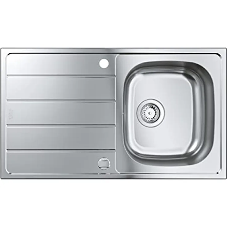 GROHE K200 | 1 Becken | Küchenspüle - Top Mount reversibel | inklusive: Ablaufgarnitur, Siebkorb, Montageset | Edelstahl | 31552SD1